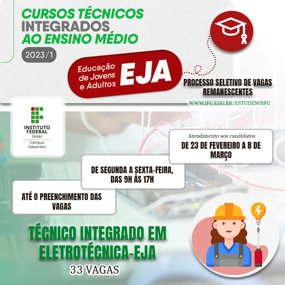 Concurso IFRJ com 1.782 vagas, Ensino Médio Técnico Integrado.